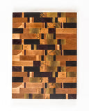 This end grain cutting board features a rich and colorful combination of exotic hardwoods in a unique random pattern.